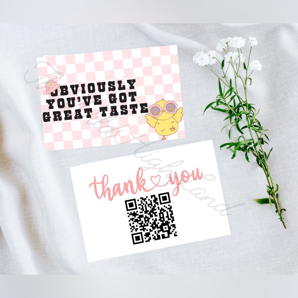 Pink Thank You Cards, Custom Cards
